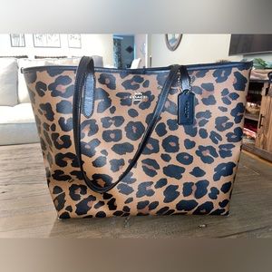 Coach Leopard City Tote